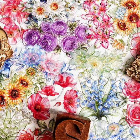 Iridescent Floral Sticker 30PCS