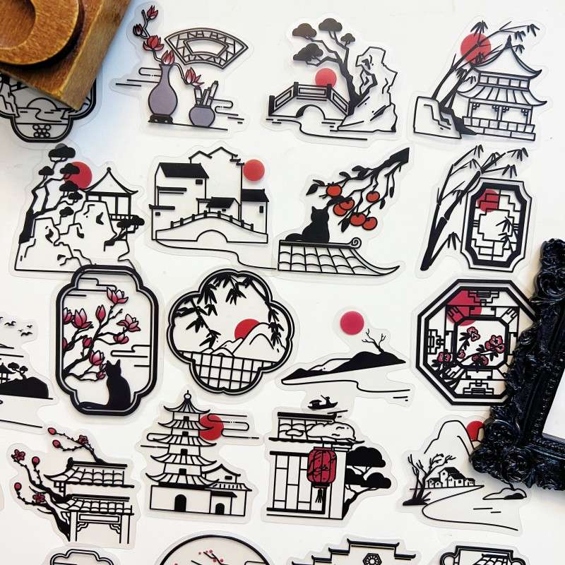 Oriental Shadow Sticker 50PCS