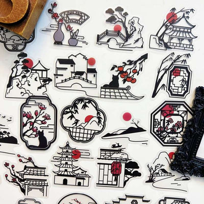 Oriental Shadow Sticker 50PCS
