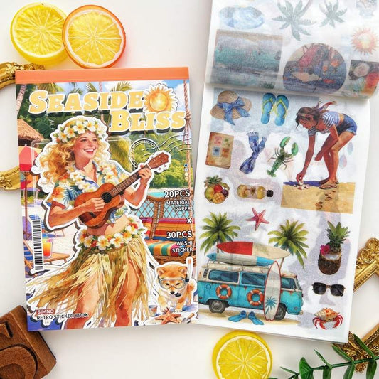 Seaside Bliss Washi Sticker Book 50Sheets