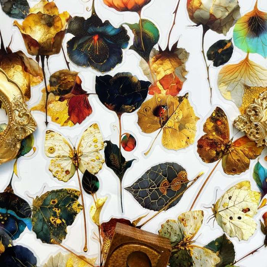 Gilt Flower Shade Sticker 40PCS