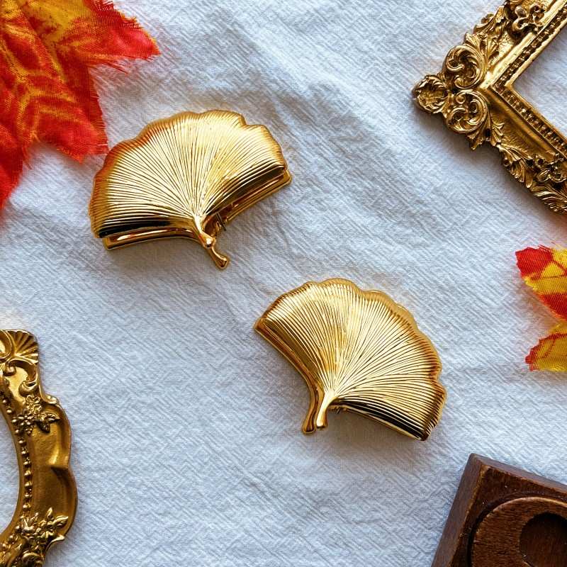 Golden Ginkgo Brass Paper Clip