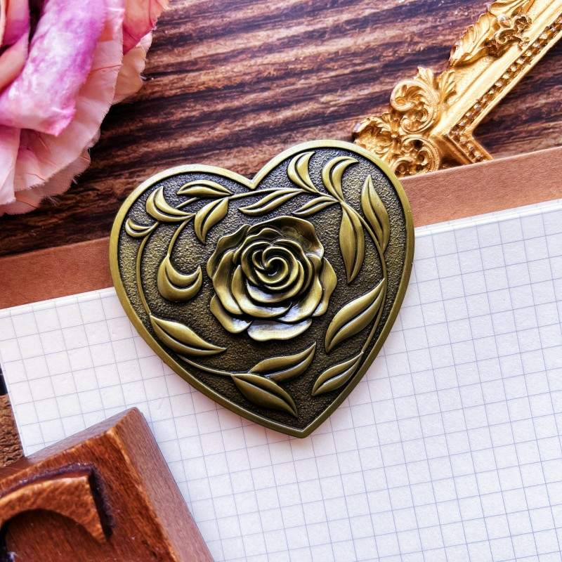 Lovely Heart Brass Bookmark