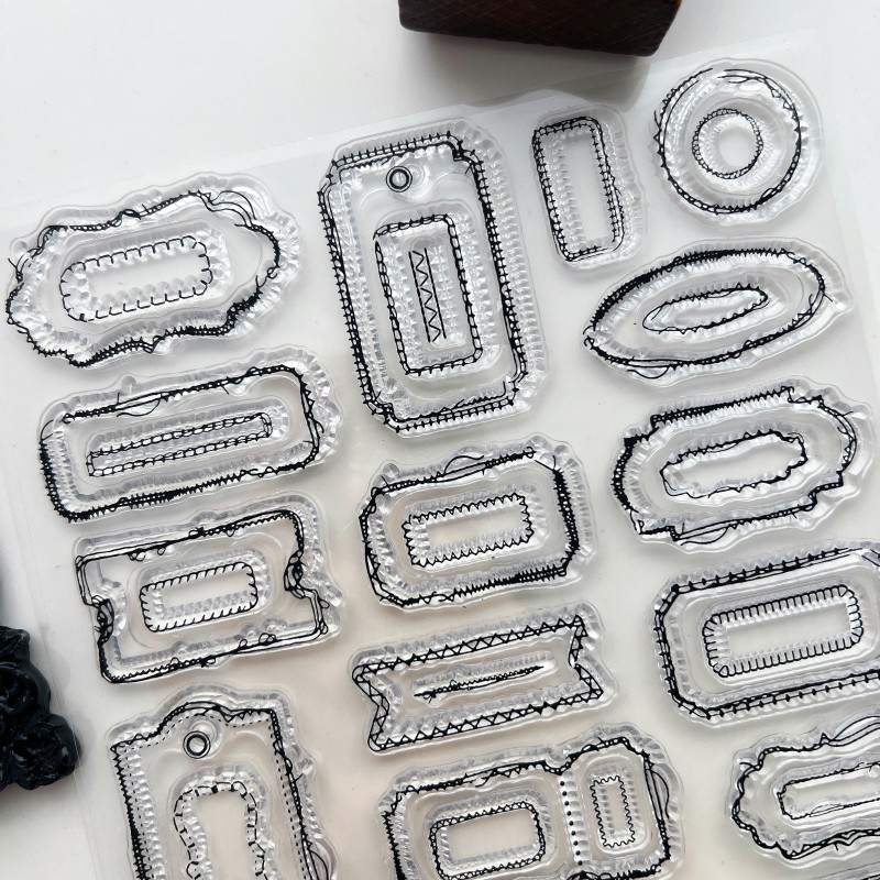 Stitched Labels Clear Stamp