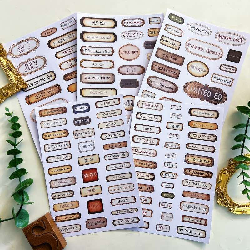 Rustic Letters Sticker 5Sheets