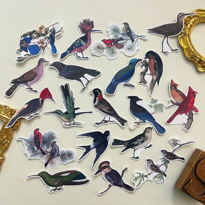 Vintage Birds Sticker 19PCS