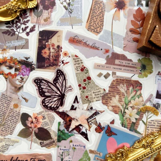 Old Print Sticker 50PCS