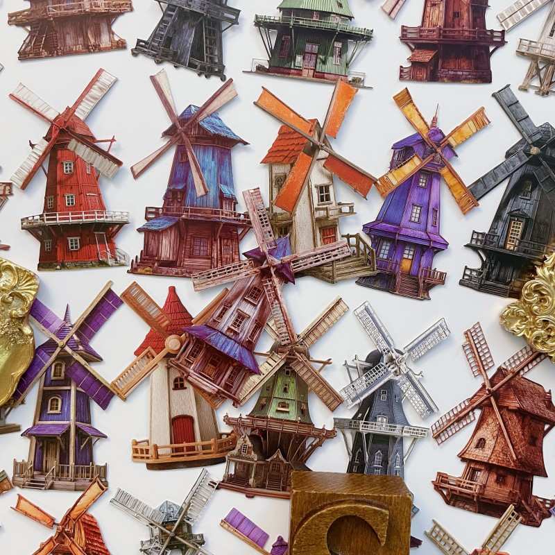 Windmill Sticker 60PCS