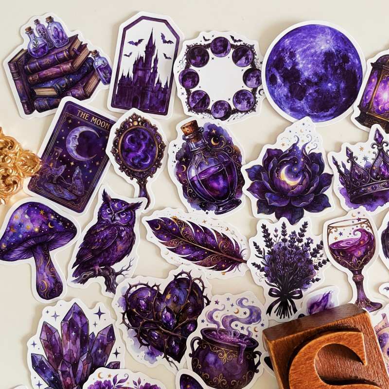 Amethyst Ornament Sticker 50PCS