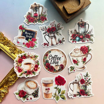 Yuletide Coffee Cheer Sticker 20PCS