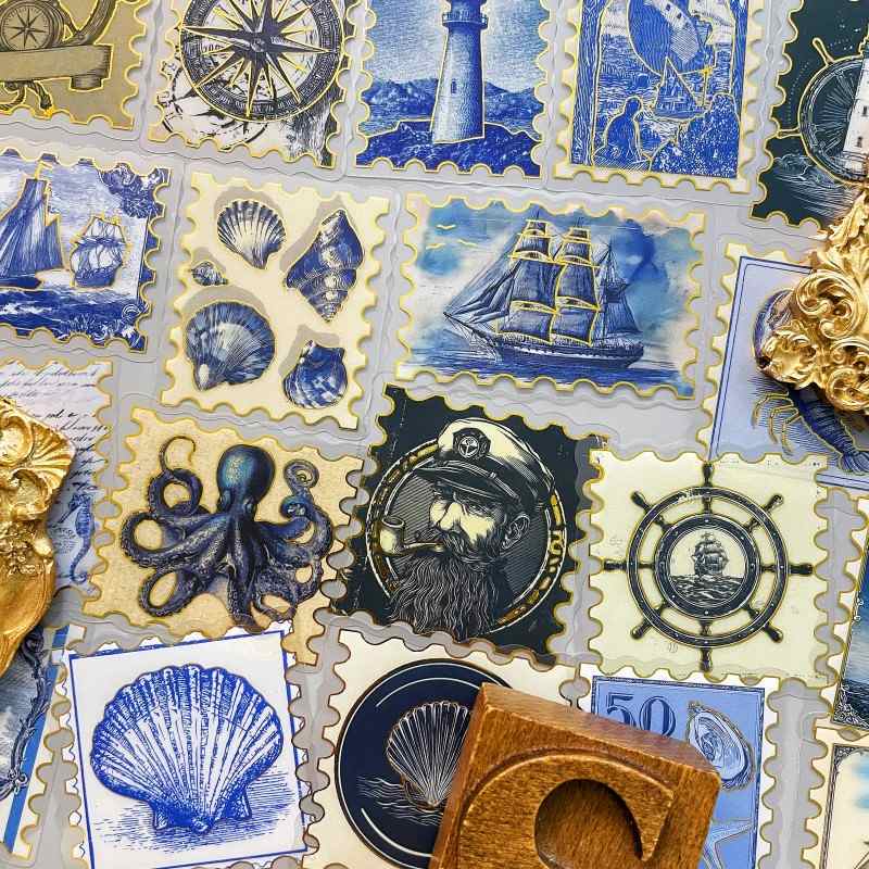 Blue Sail Sticker 50PCS