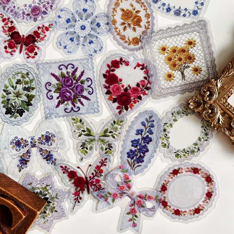 Sheer Floral Sticker 60PCS