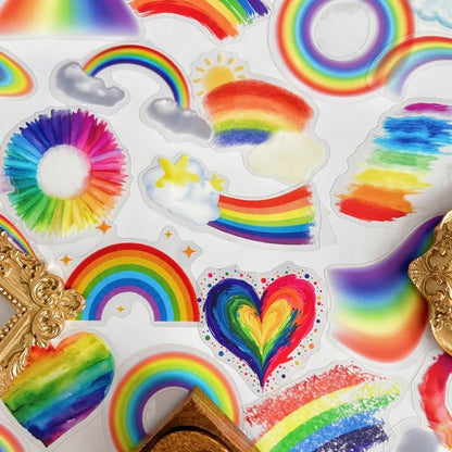 Rainbow Glow Sticker 48PCS