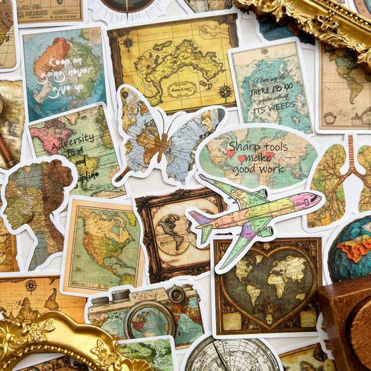 Faded Atlas Sticker 50PCS