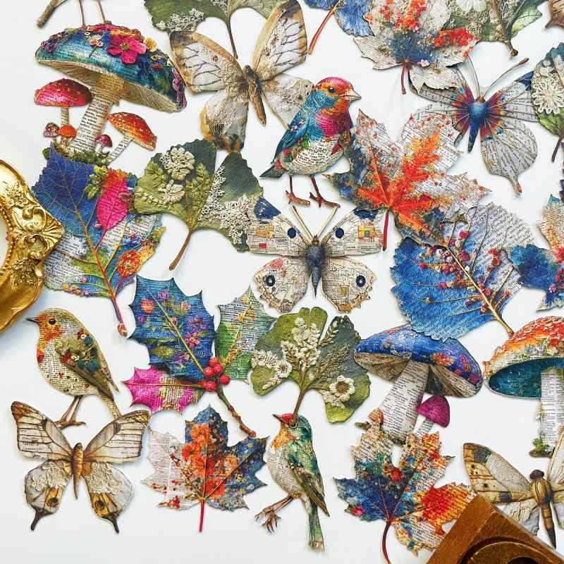 Handmade Stamp Fun Sticker 60PCS