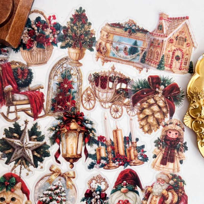 Gold Yuletide Sticker 50PCS
