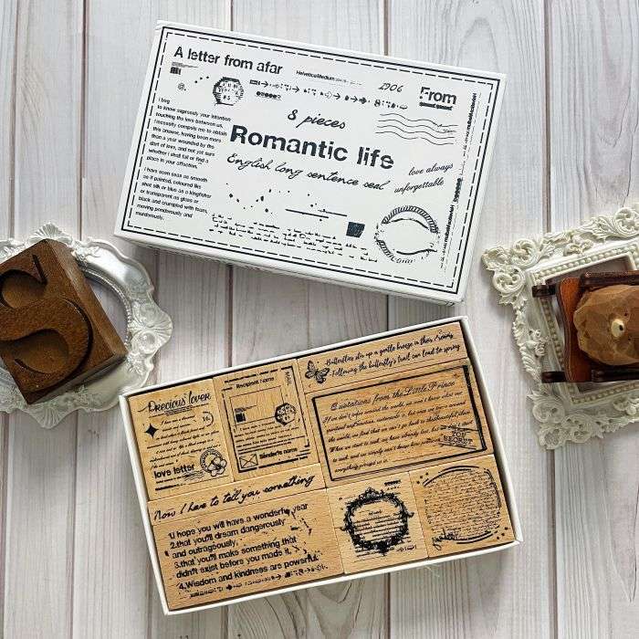 English Track Record Rubber Stamp Set