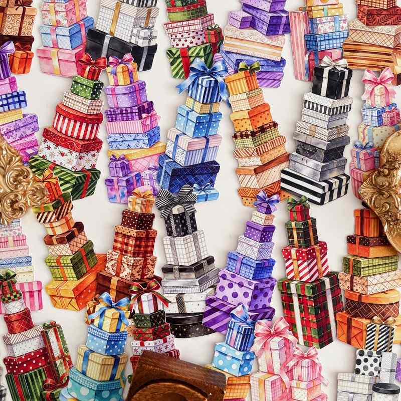 Stacked Gift Party Sticker 48PCS