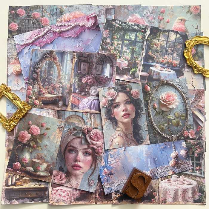 Blooming House Girl Collage Paper 24Sheets