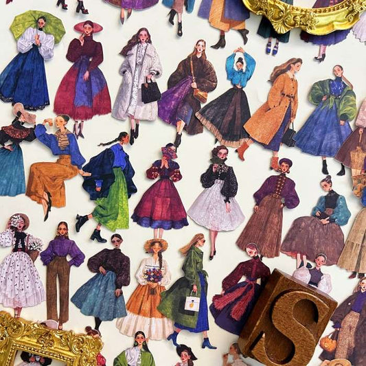 Vintage Fashion Sticker 60PCS