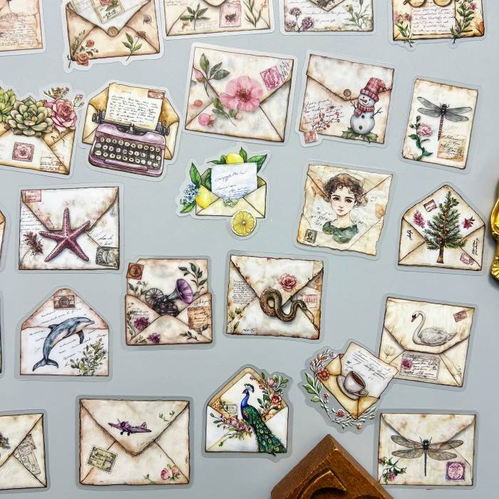 Antique Envelope Sticker 50PCS