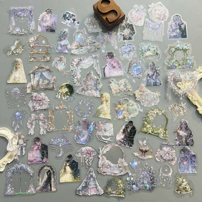 Floral Wedding Veil Sticker 60PCS