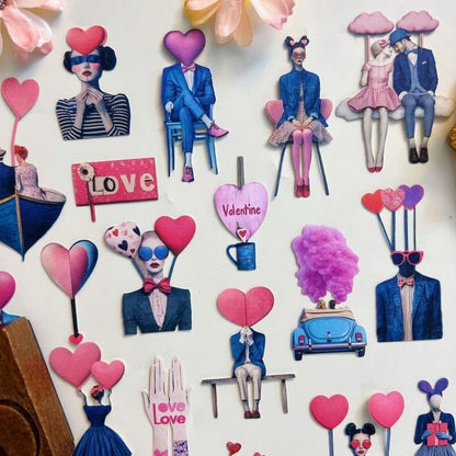 Pink Valentine Sticker 25PCS