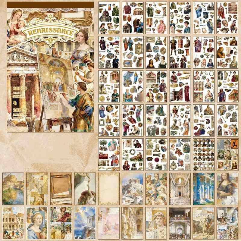 Renaissance Washi Sticker Book 50Sheets