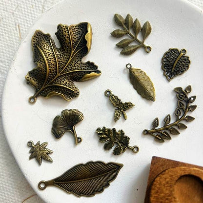 Plant Leave Charm 10PCS