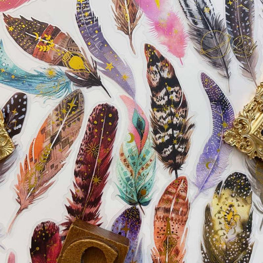 Shimmer Feather Sticker 40PCS