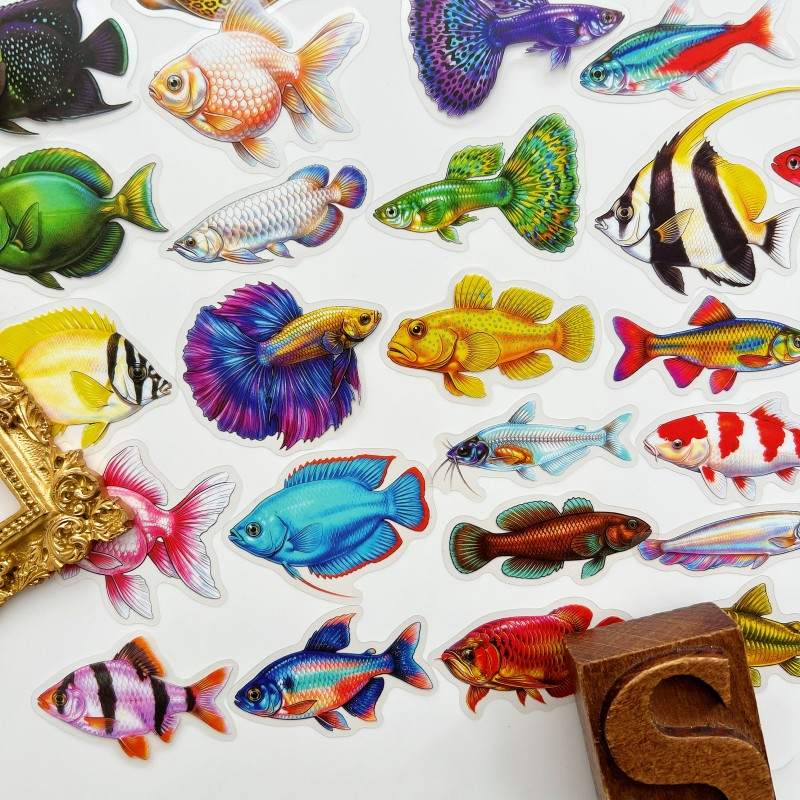 Ornament Fish Sticker 50PCS