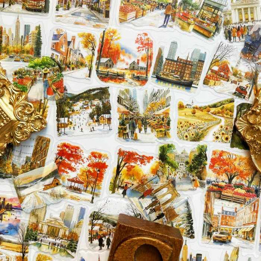 Red Maple City Sticker 75PCS
