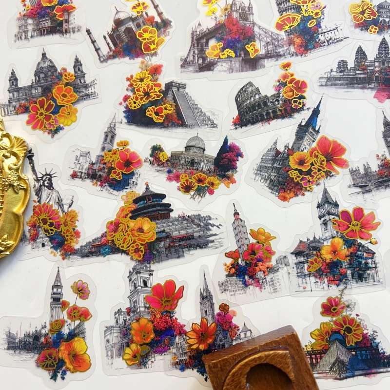 Hidden Blossoms Sticker 50PCS