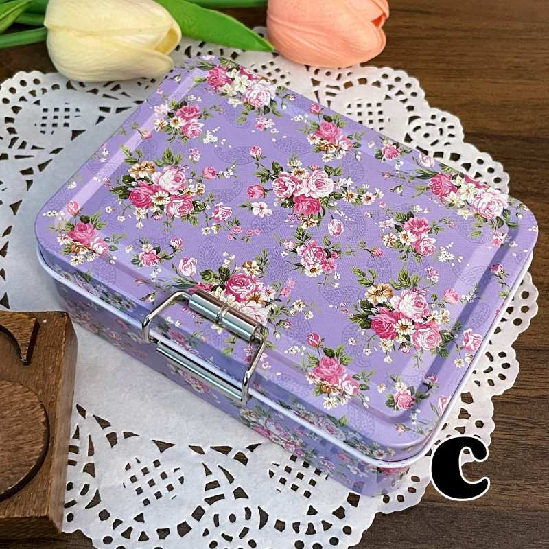 Pastoral Flower Split Tin