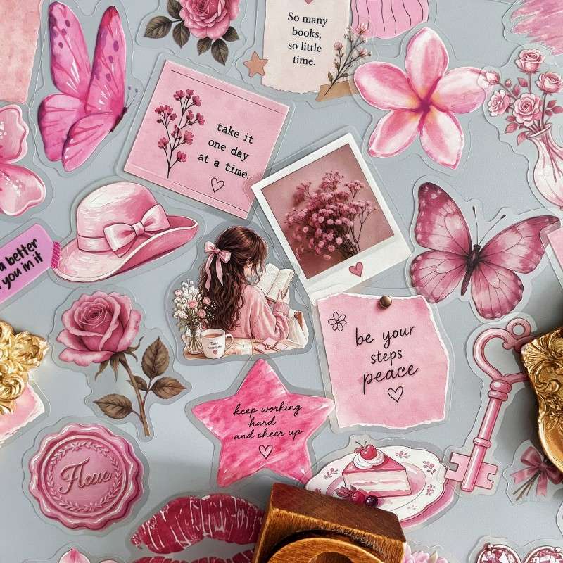 Pink Power Sticker 50PCS