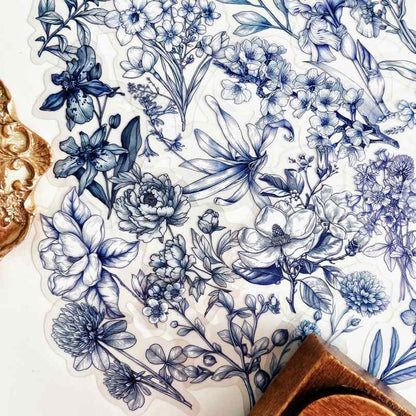 Aqua Floret Sticker 50PCS