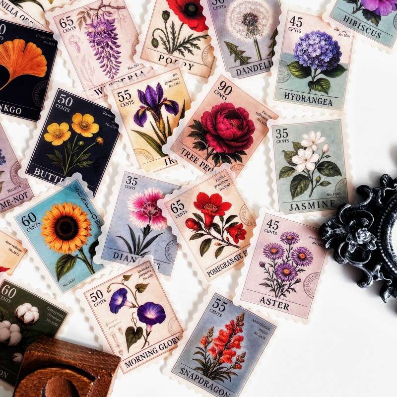 Floral Postage Sticker 50PCS