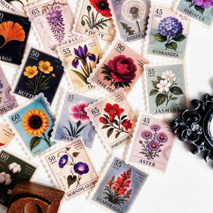 Floral Postage Sticker 50PCS