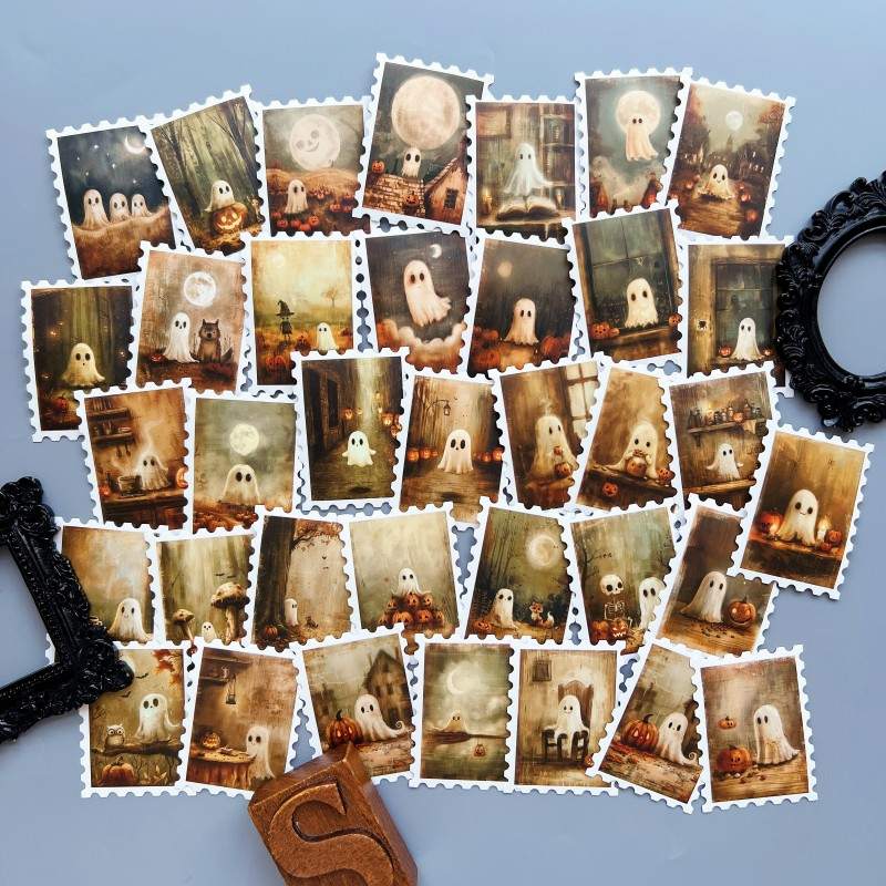 Ghostly Pumpkin Sticker 36PCS