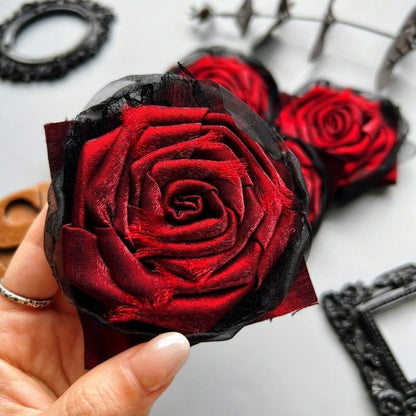 Dead Crimson Rose Applique 1PC