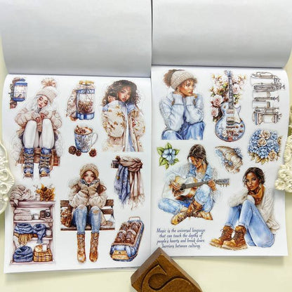 Blue Gold Symphony Sticker Book 20Sheets