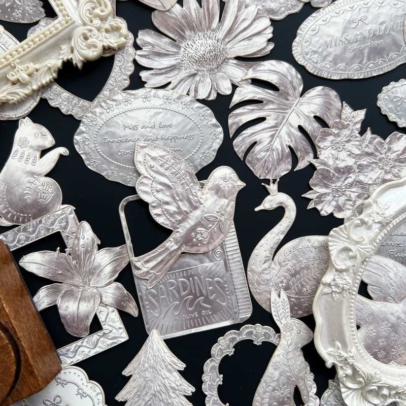 Silver Light Handmade Sticker 40PCS