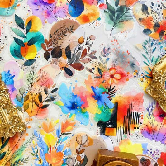 Foggy Flower Stem Sticker 36PCS