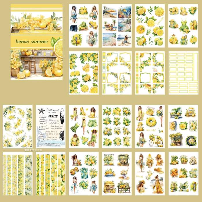 Lemon Summer Sticker Book 20Sheets