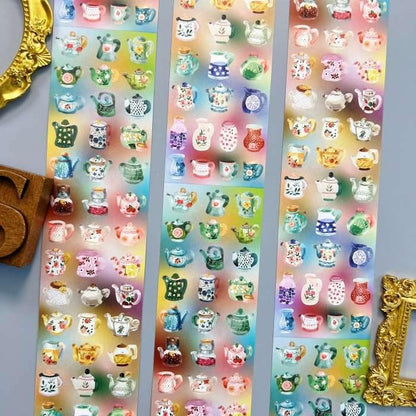Graceful Cup Kraft Paper Sticker Roll
