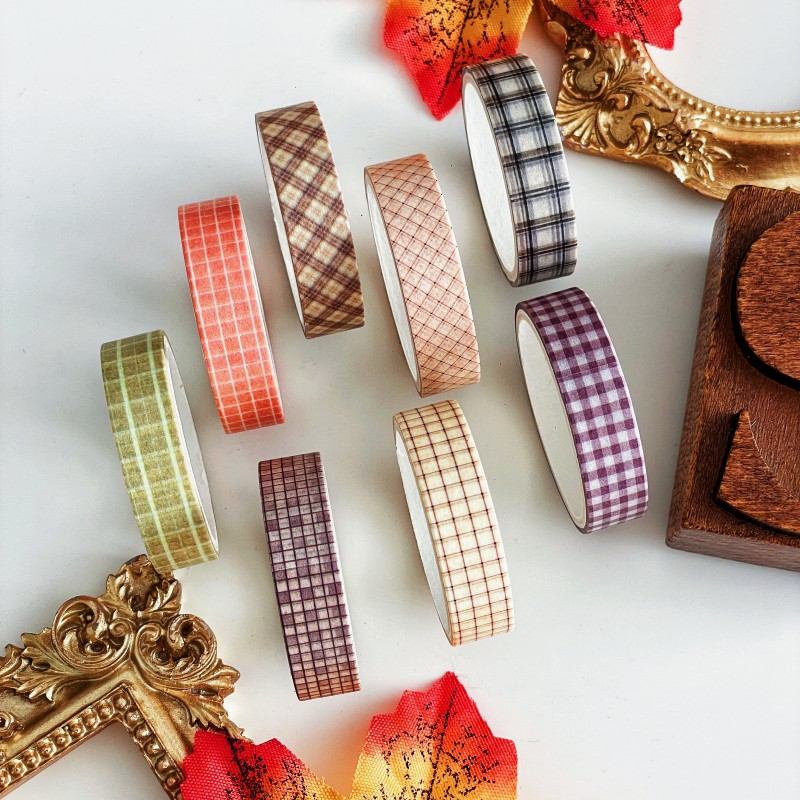 Fall Plaid Washi Tape Set 6 Rolls