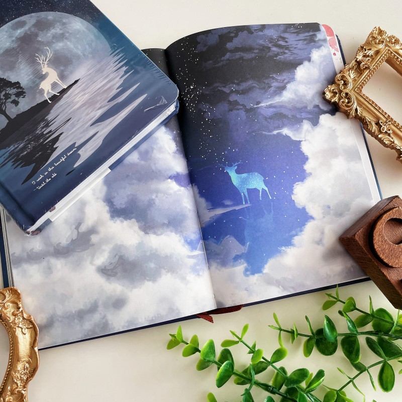 Lunar Deer Illustrated Notebook
