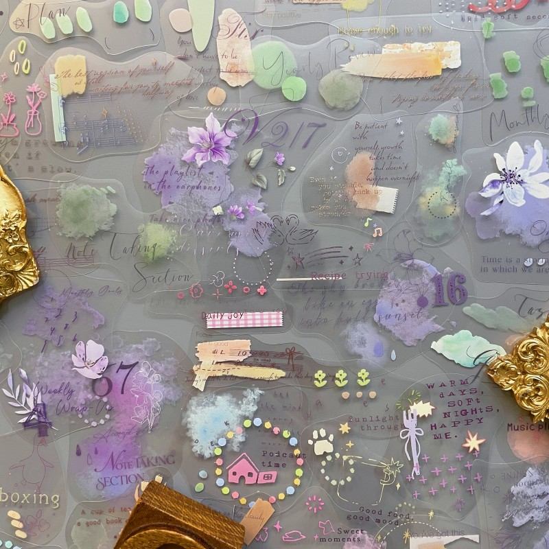 Watercolor Field Sticker 60PCS