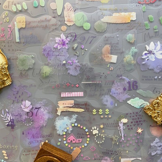 Watercolor Field Sticker 60PCS