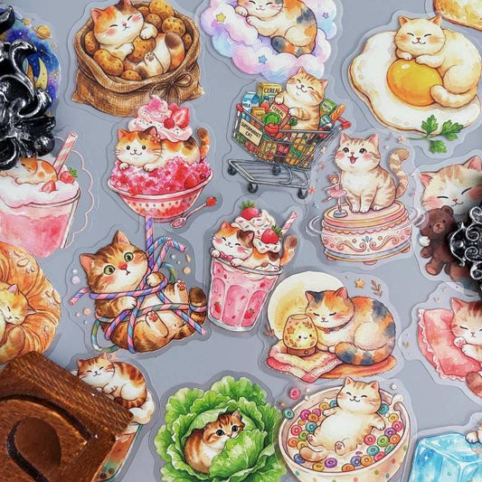 Aqua Feline Sticker 50PCS